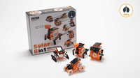 Solar 8-in-1 educational robot kit box with orange robot models
