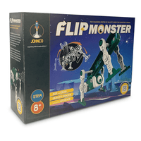 Flip Monster gravity robot building kit box with green and white robot illustration