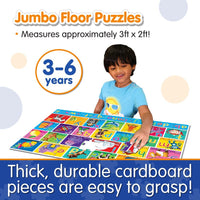 Jumbo alphabet floor puzzle with colorful letter-and-animal picture pieces