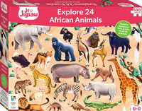 Junior Jigsaw Explore 24 African Animals jigsaw puzzle box with illustrated animals