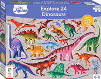 Junior Jigsaw dinosaur jigsaw puzzle box with colorful dinosaur artwork