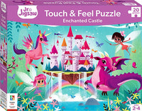 Touch and feel jigsaw puzzle box, Enchanted Castle theme with 20 pieces
