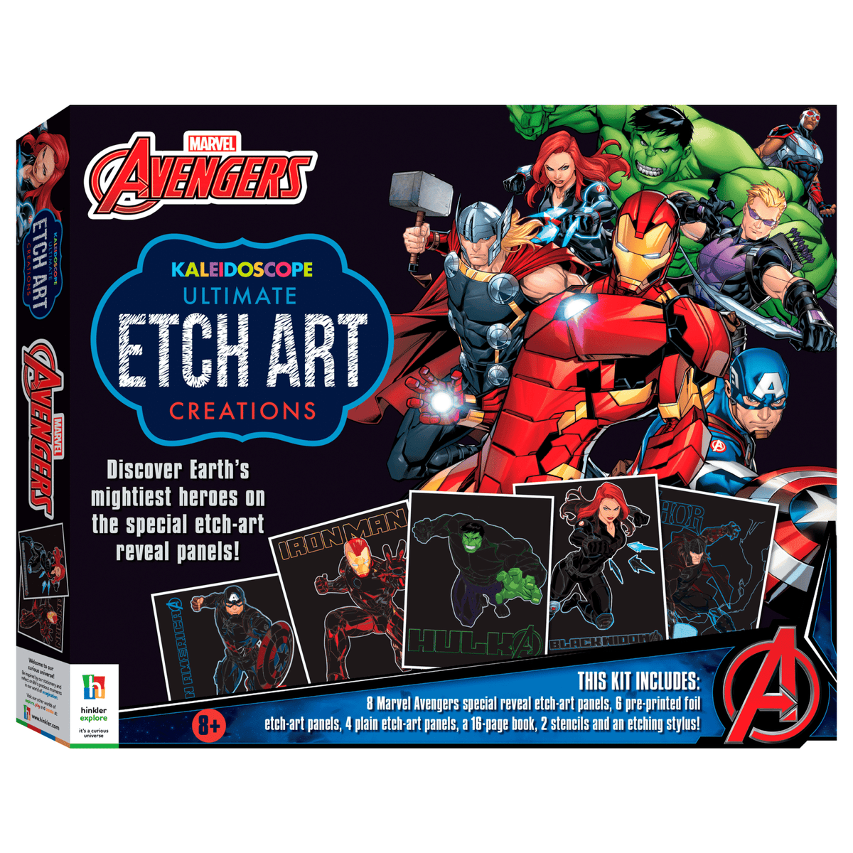 Avengers etch art creations kit box with kaleidoscope ultimate branding
