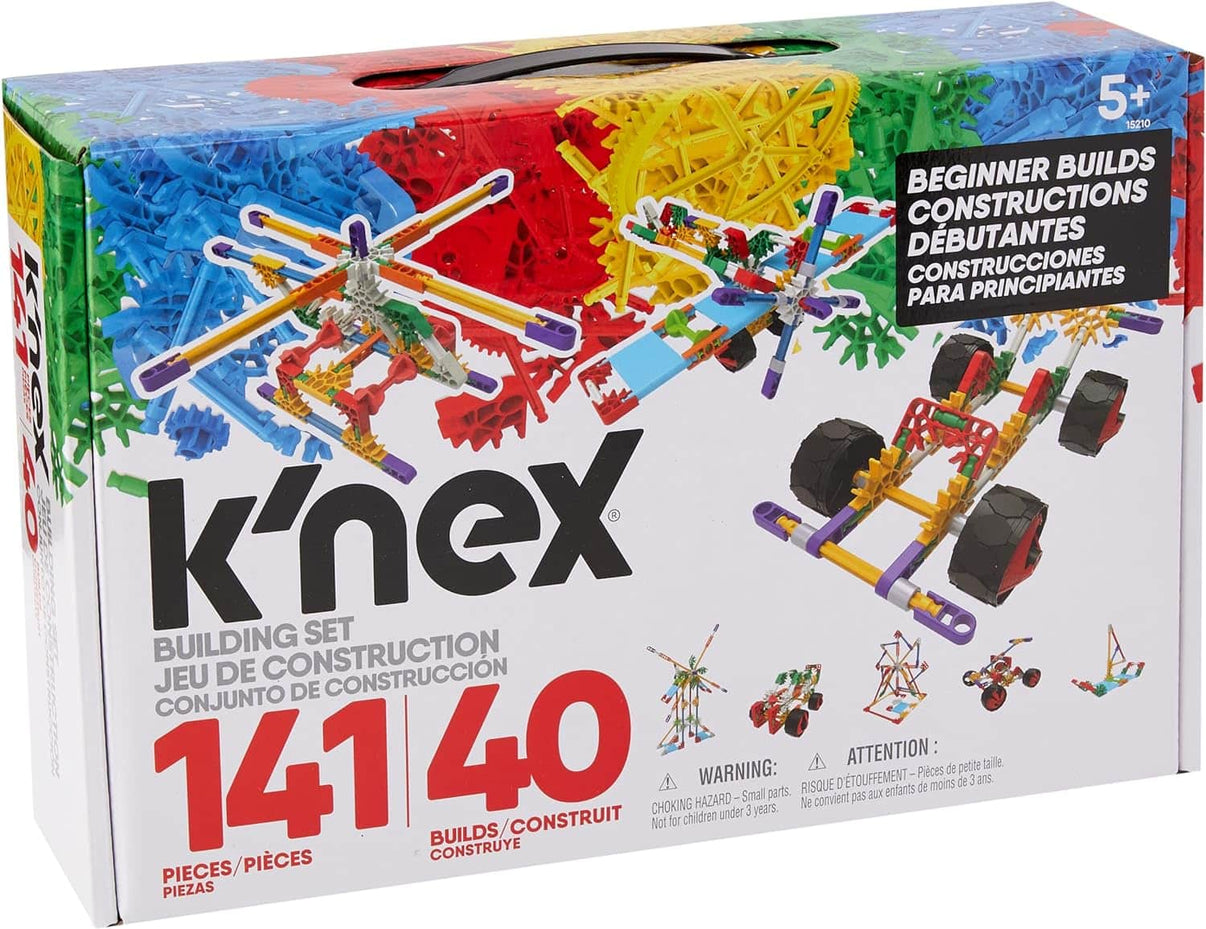 K'NEX Beginner Builds construction set box, 141 pieces for 40 builds