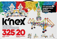 K'NEX City Builders 325-piece building set box with colorful structure illustrations