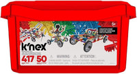 K'NEX Creation Zone 417-piece building set box, red with car model illustrations