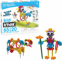 K'nex Farming Friends building set with two colorful robot farm figures and base parts