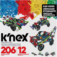 Knex Rad Rides vehicle build set box with 206 pieces and 12 builds pictured