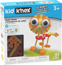 Safari Mates building set box, Kid K'NEX 21-pc kit with 5 builds, robot lion figure