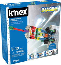K'nex space shuttle building set box, 60 pieces, ages 5–10, Imagine