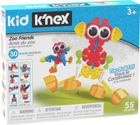 K'nex Zoo Friends 55-piece building set box with red-eyed animal toy illustration