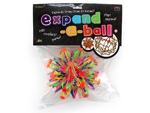 Large Expand-A-Ball expanding spiky sphere toy, rainbow colored spikes