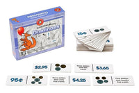 Australian money dominoes set with coin-value cards and boxed packaging