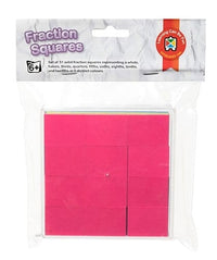 Fraction squares hang tag blister pack with pink fraction square tiles
