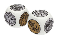 Pair of jumbo money dice, white with dollar symbols and numbers on each face