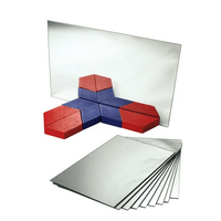 Unbreakable mirror set of 10 rectangular panels, clear reflective surface