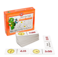 Clock-time dominoes board game set with orange packaging and clock tile cards