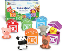 Peekaboo Learning Farm toy set box with numbered barns and animal figures