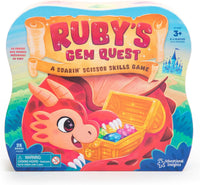 Ruby's Gem Quest gemstone skill game box with dragon character and gem pieces