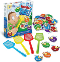 Sight Words Swat! game set with box, swat paddles, and sight-word token cards