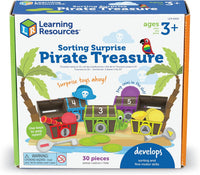 Learning Resources pirate treasure sorting surprise box, 30-piece set, age 3+