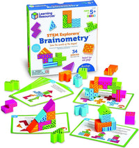 Learning Resources Brainometry STEM shape puzzle set with colorful foam blocks and cards
