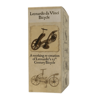 Leonardo da Vinci bicycle DIY kit box with illustrated bicycle and text panel