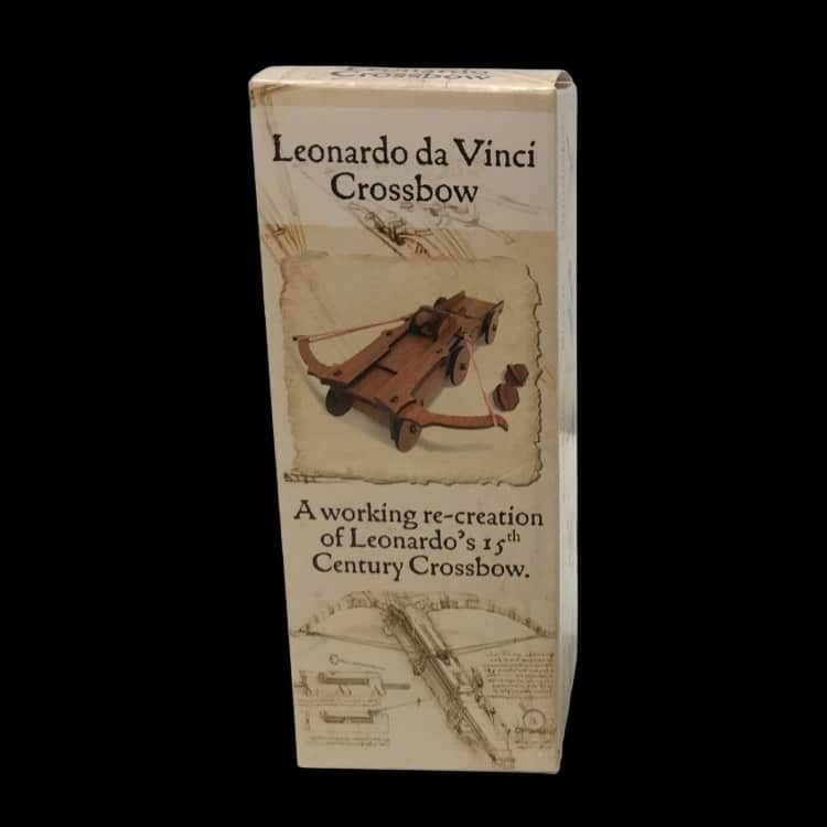 Crossbow miniature model in illustrated retail box with historical diagram