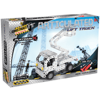 Construction building set box for a lift truck, 310-piece metal model kit
