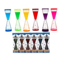 Assorted tall hourglass timers set, multicolor plastic frames and sand-glass chambers
