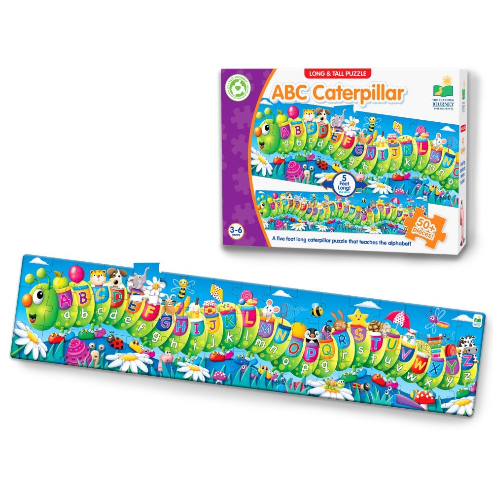 ABC Caterpillar long and tall alphabet puzzle in printed cardboard box