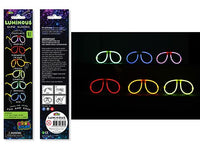 Glow glasses set with six pairs in red, orange, yellow, green, and blue
