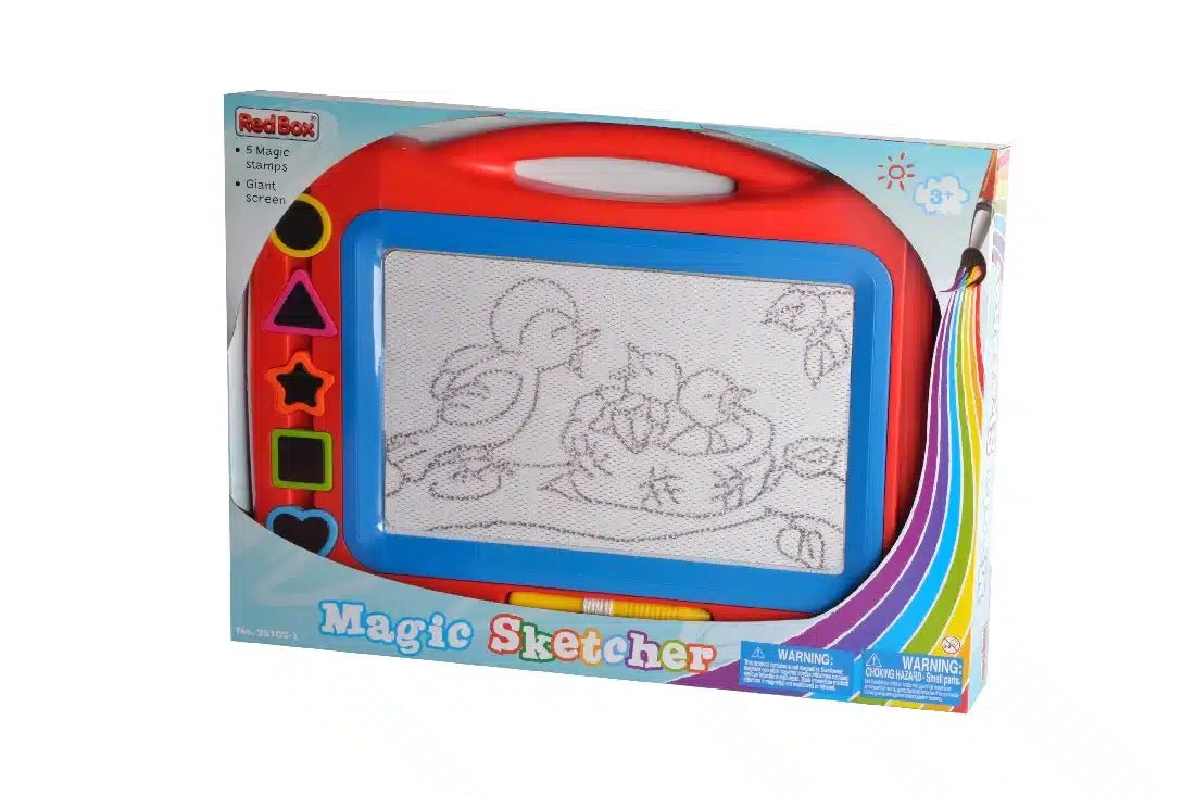 Magic Colour Sketcher boxed toy with blue magic drawing screen and red frame
