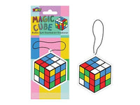 Magic Cube air freshener with colorful cube design on blister card