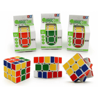 Mini Magic Cube puzzle set in display boxes with colorful cube faces