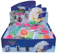 Crystal growing tree kit in retail box with plastic accessories and tree illustrations