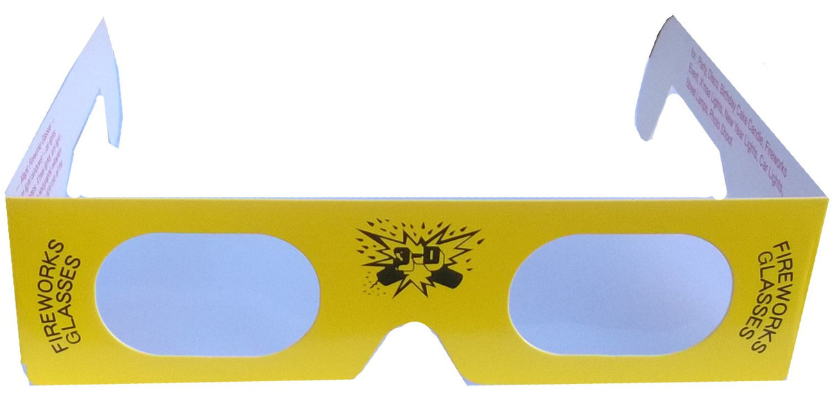 Science glasses with yellow frame and light blue tinted lenses