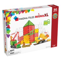 Magna-Tiles Builder XL 50-piece construction set box, crane and road