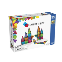Magna-Tiles 100-piece classic magnetic tile set in colorful windowed retail box