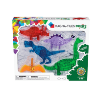 MAGNA-TILES Dinos magnetic construction set box with assorted dinosaur pieces