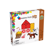MAGNA-TILES Farm Animals tile set box, 25-piece farm animal building pieces