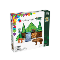 Forest animals tile set box with 25-piece contents and colorful animal figures