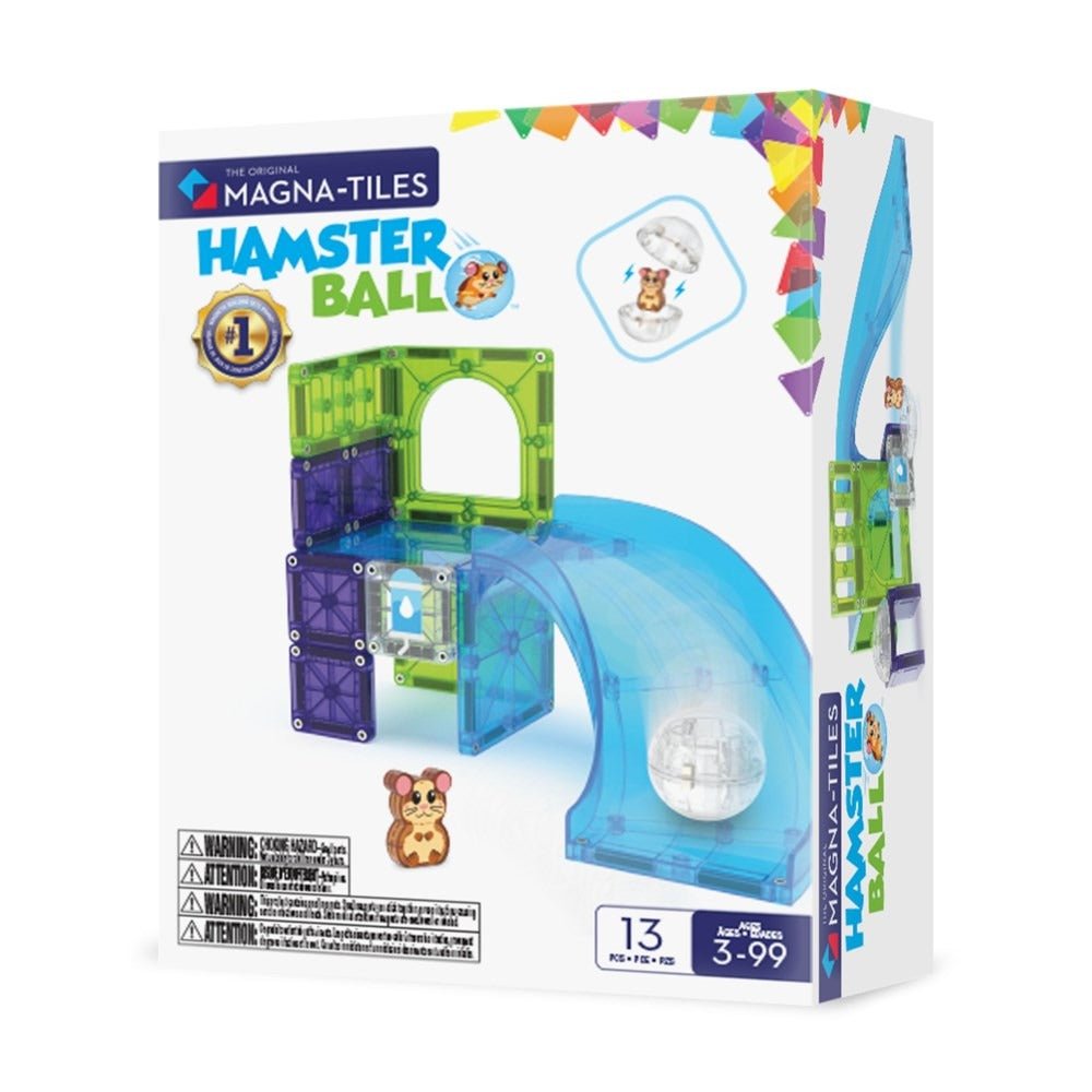 Magna-Tiles hamster ball magnetic construction set box, 13-piece