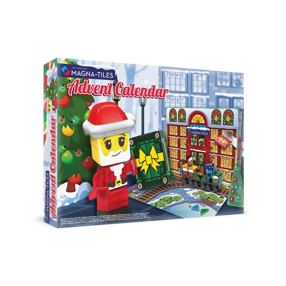 MAGNA-TILES Advent Calendar set box with elf figure and playmat