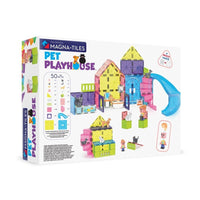 Pet playhouse magnetic construction set box with colorful 50-piece building pieces