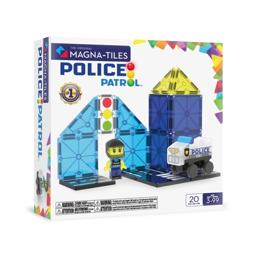 MAGNA-TILES Police Patrol 20-piece magnetic construction set box