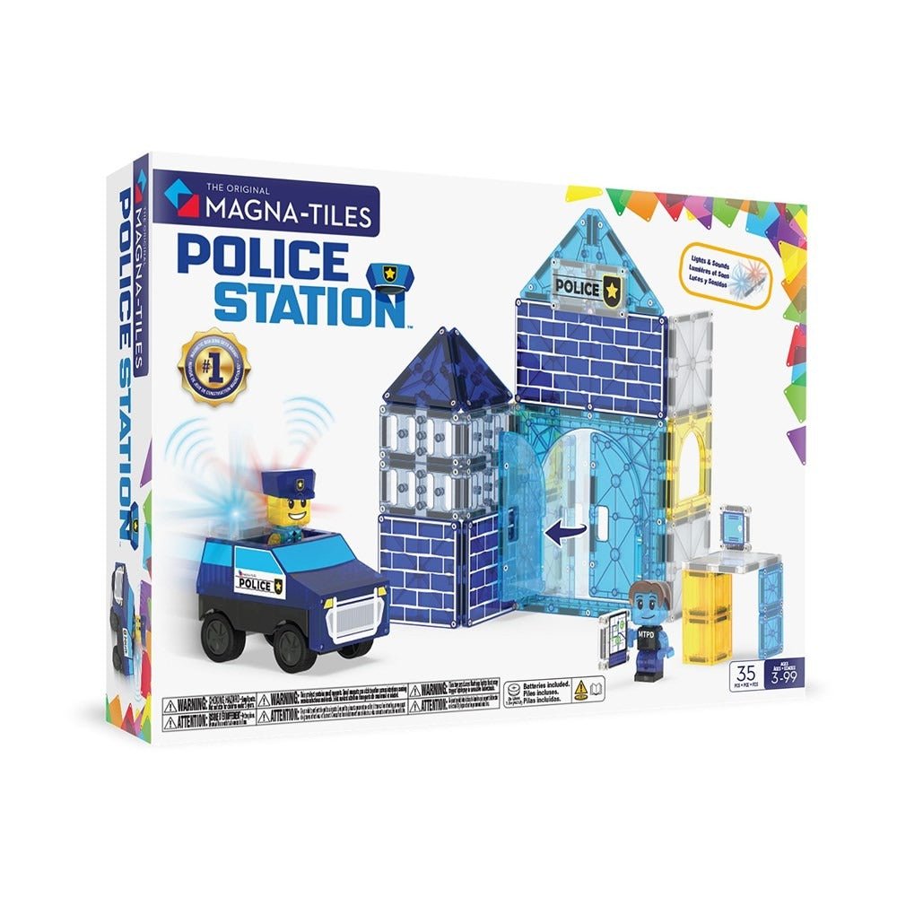 Magna-Tiles Police Station magnetic construction set in retail box, 35 pieces