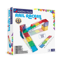 Magna-Tiles Rail Racers magnetic construction set box with track pieces