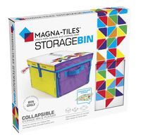 MAGNA-TILES storage bin collapsible play mat in box, geometric lid design