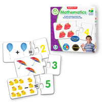 Mathematics Match It! self-correcting puzzle set with numbered jigsaw cards